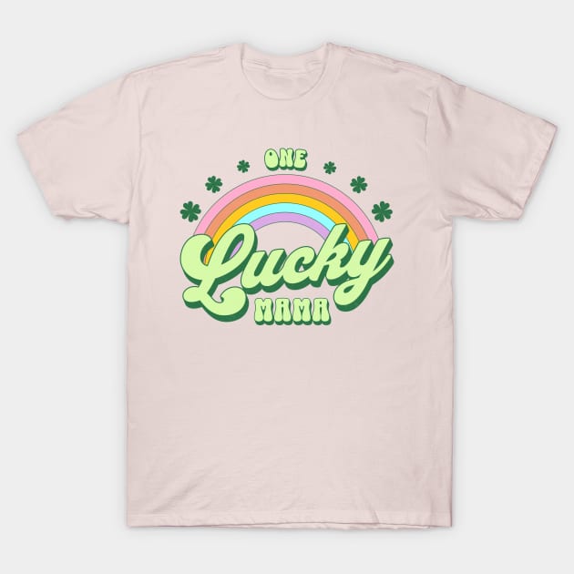 One Lucky Mama St Patricks Day Kawaii Rainbow T-Shirt by PUFFYP